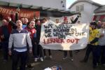 Villa fans protest against Randy Lerner at the weekend's game at Swansea