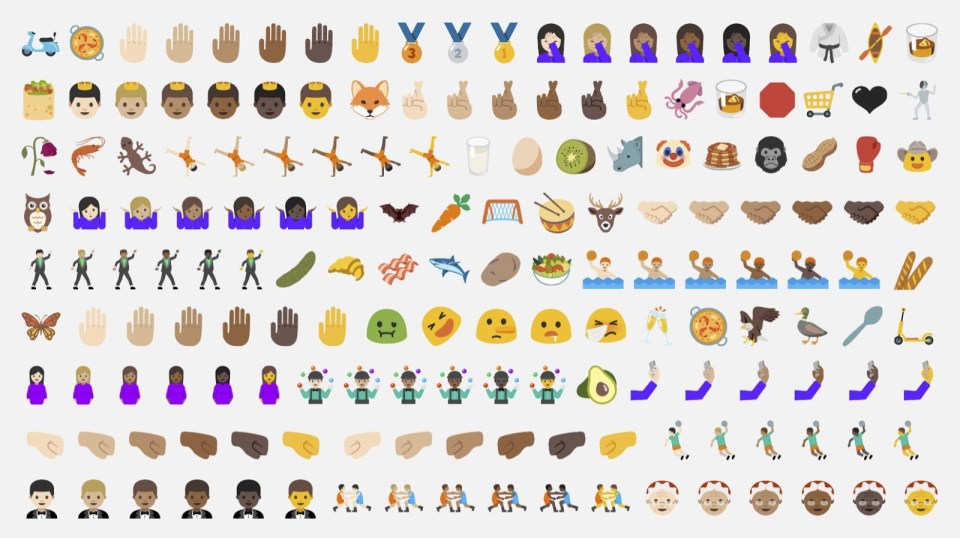 The new emojis introduced in Android 7.0