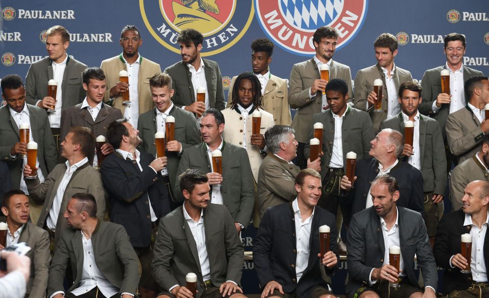 Bayern Munich's squad were taken out to a German beer brewery on Wednesday