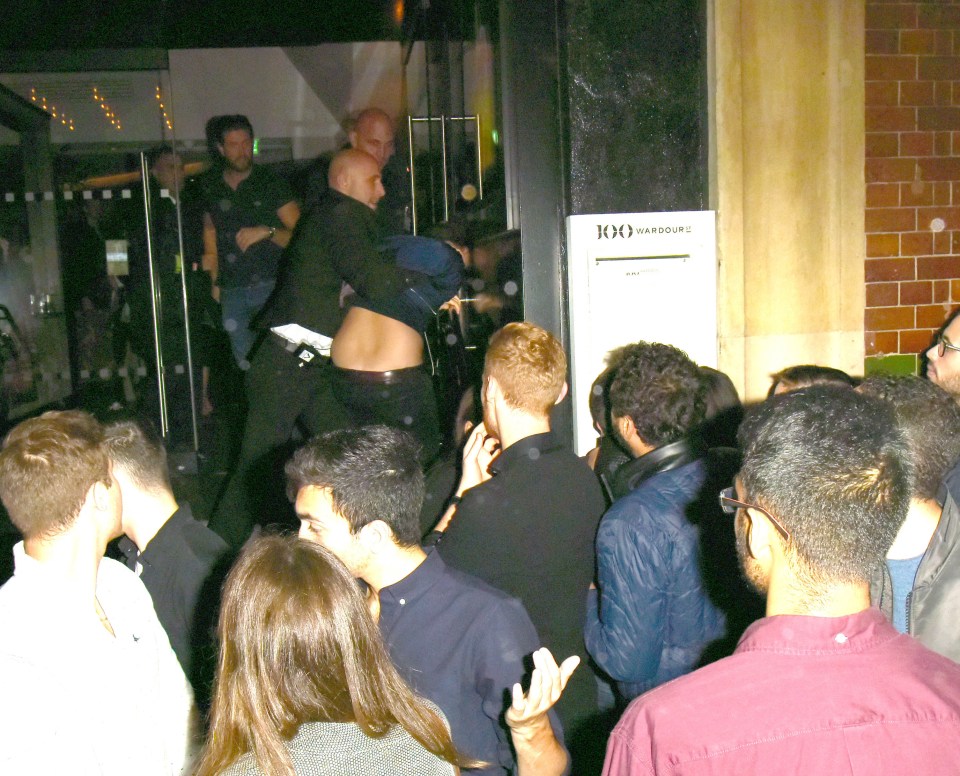 Scary moment astounded those leaving the nightclub in the earlier hours 