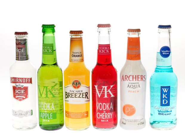 Bottles of Alcopops Drinks