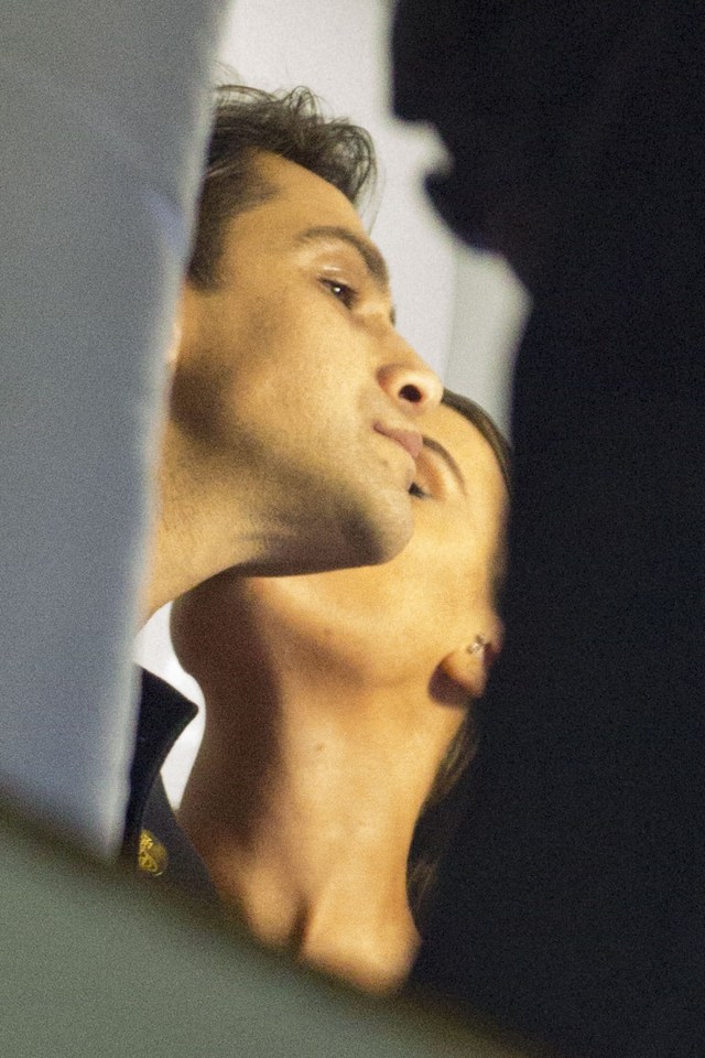 Perrie planted a kiss on his cheek 