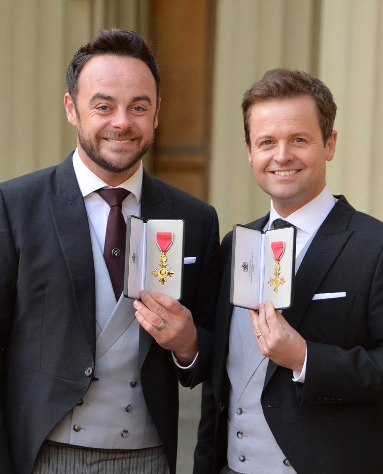  The pair also received OBEs on Friday for their services to broadcasting and entertainment
