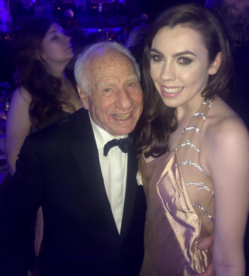  Emma Brankin rubs shoulders with legend Mel Brooks at the Baftas