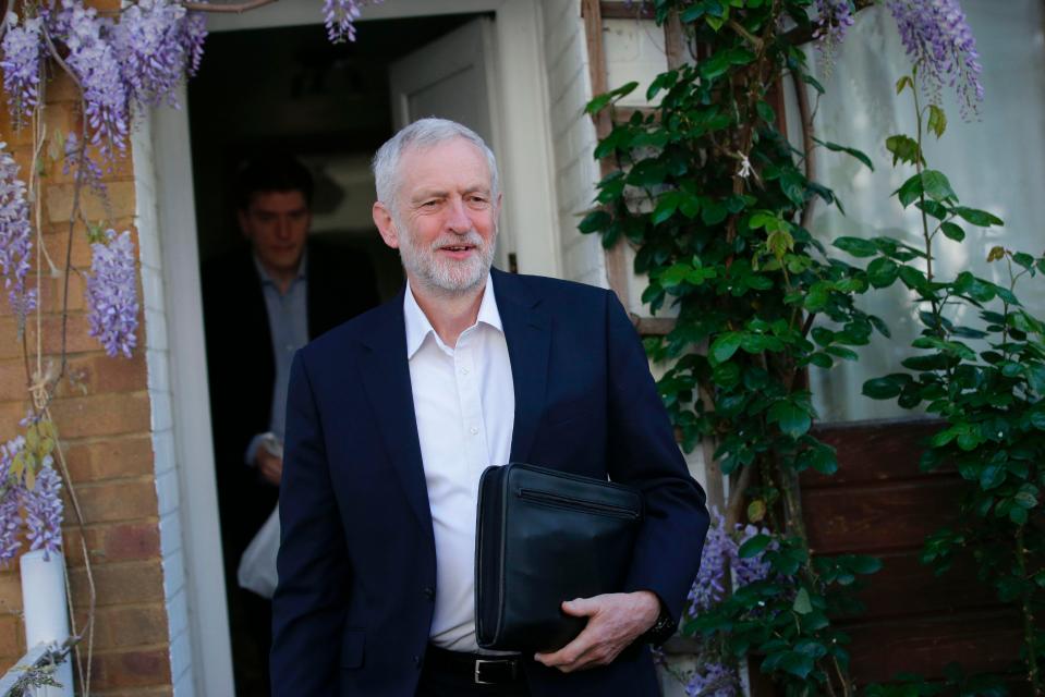  Jeremy Corbyn refused to answer any questions as he left his North London home today