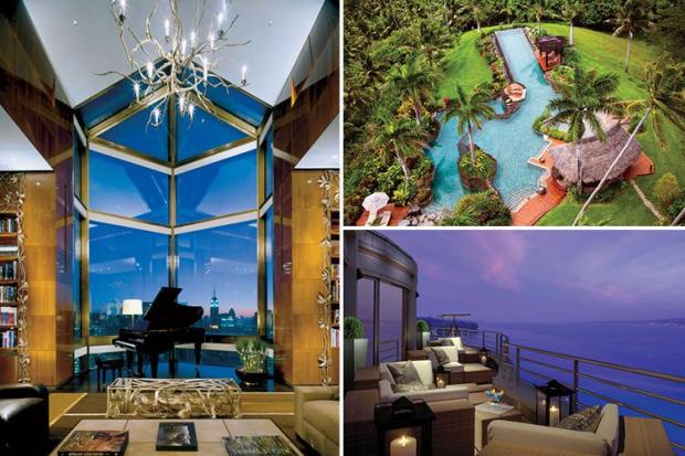 A new list of the priciest hotel suites in the world has been revealed, with the most expensive one costing £61,000 a night