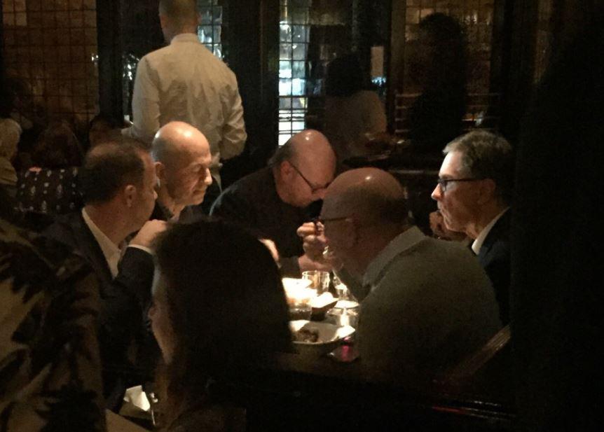 Executives Ed Woodward of Manchester United, Arsenal's Ivan Gazidis, Avi and Joel Glazer and Liverpool's John W Henry were at the dinner in New York
