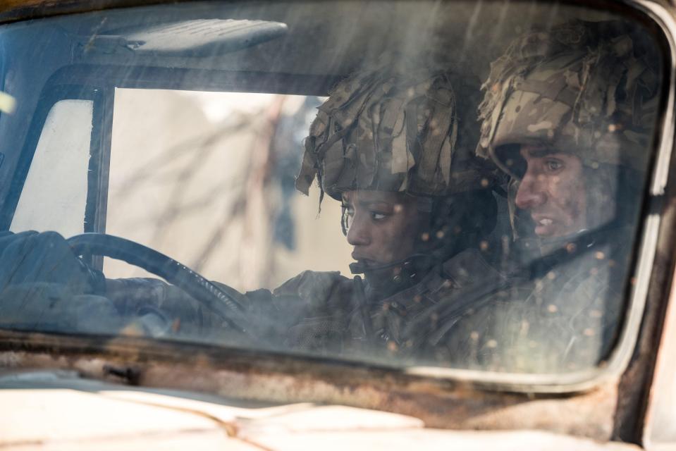  The dramatic finale sees Maggie get behind the wheel as she tries to get them to safety