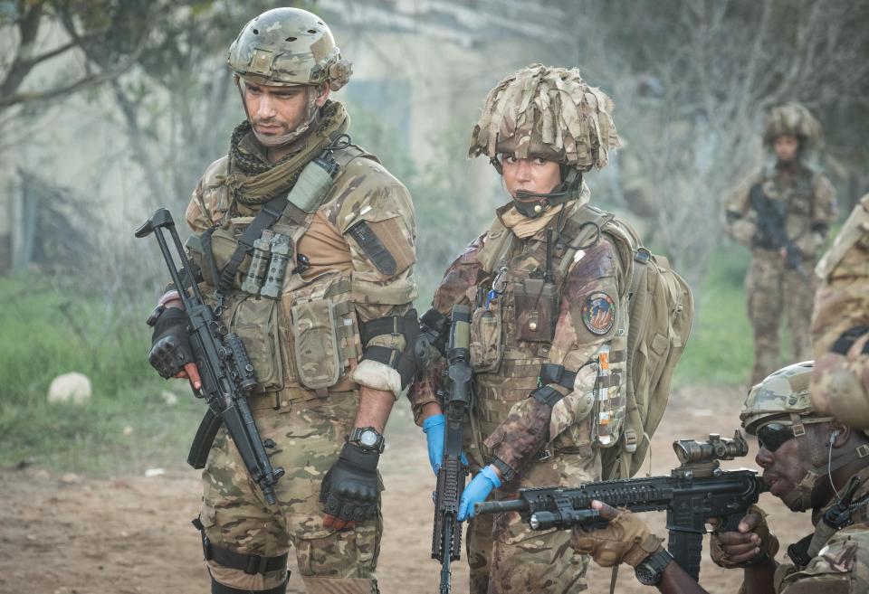  Michelle Keegan's character Georgie Lane and Elvis look set to get close in the Our Girl series finale
