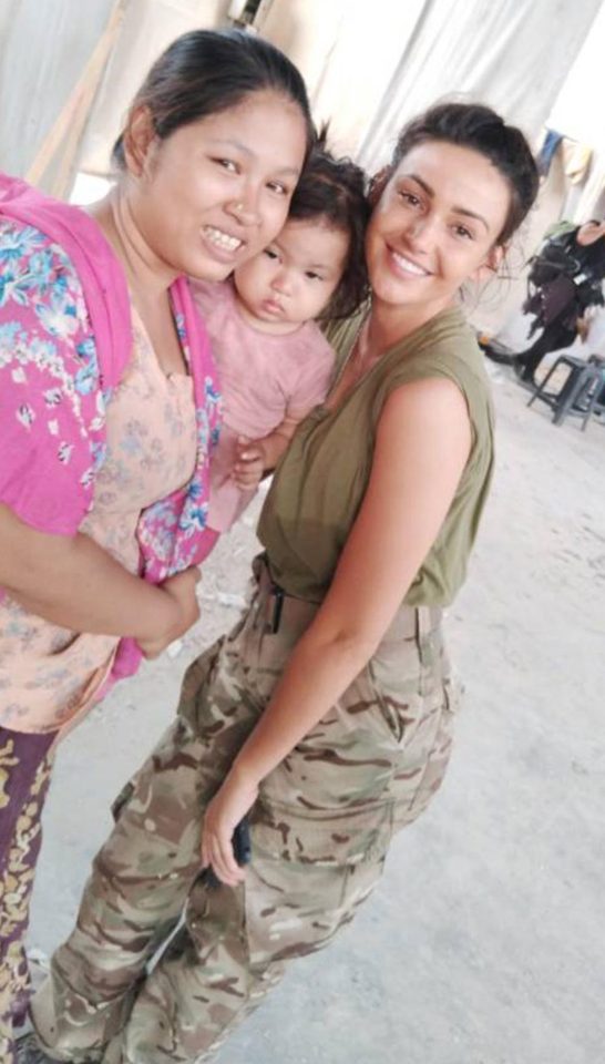  Habibah on set with Michelle Keegan
