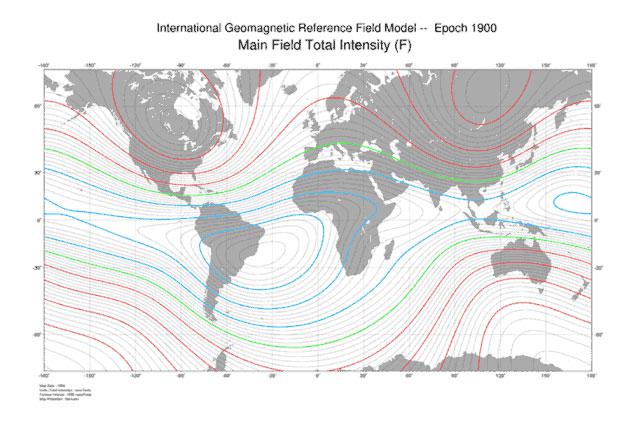 The magnetic field over South America has been weakening