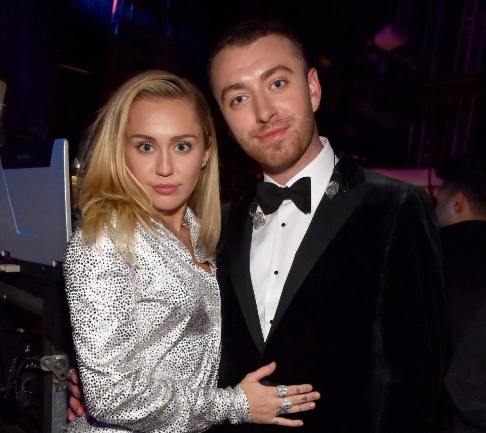  Sam with American singer Miley Cyrus
