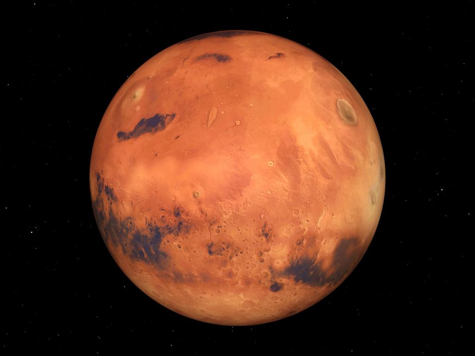  The Red Planet is now cold and has many dry, dried-out lake beds and river valleys