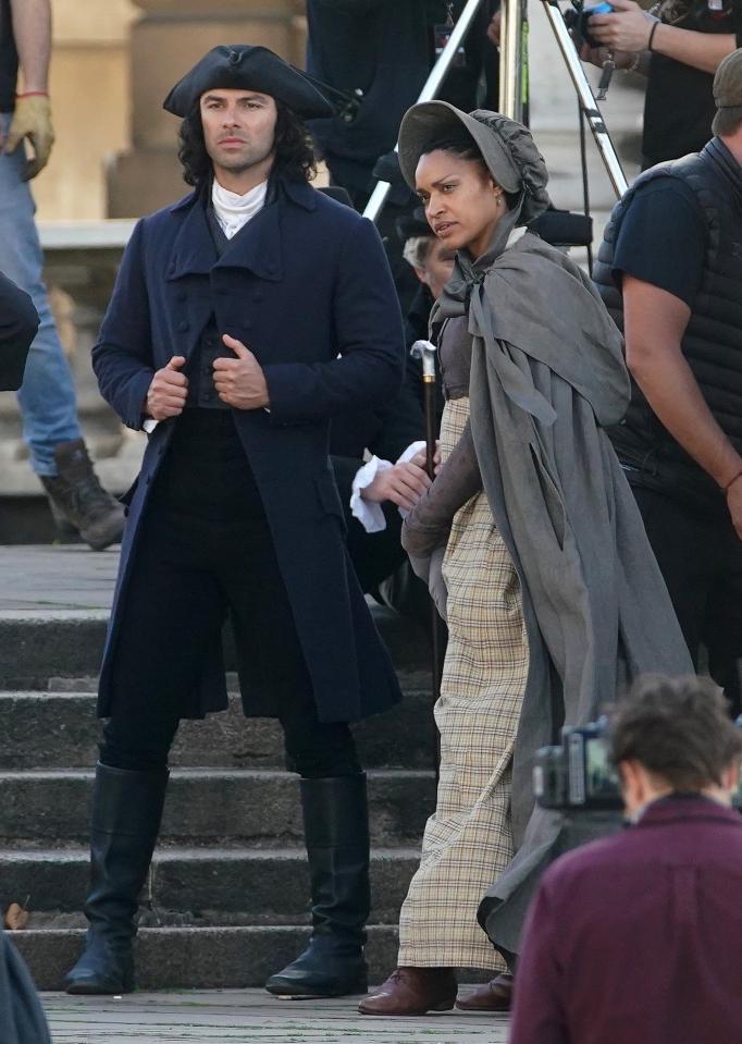  Aidan looked serious ahead of shooting the harrowing scenes