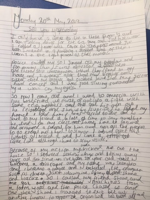  Patrick's beautifully-written story is littered with references to gangs and drugs