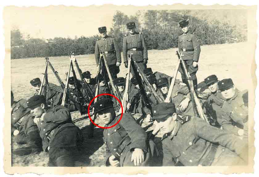 German researcher say the man in the red circle is John Demjanjuk, an accused war criminal who died in 2012