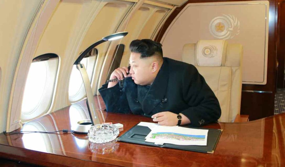  Kim Jong-un aboard his private jet - one of his many wildly expensive luxury vehicles