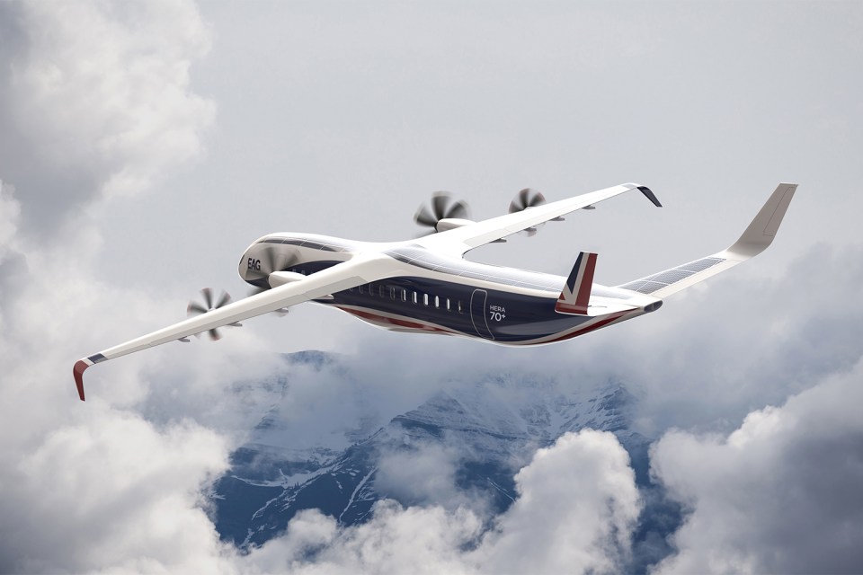 A mix of battery power and jet fuel means the airplane can accommodate 70 passengers