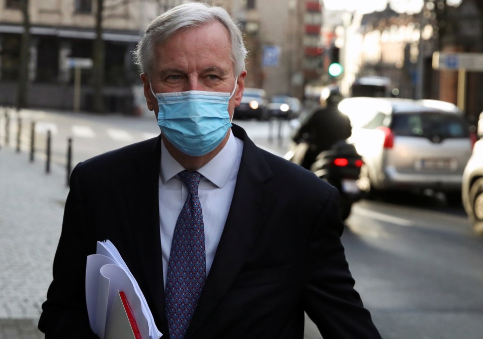 Michel Barnier arrives for talks in Brussels 