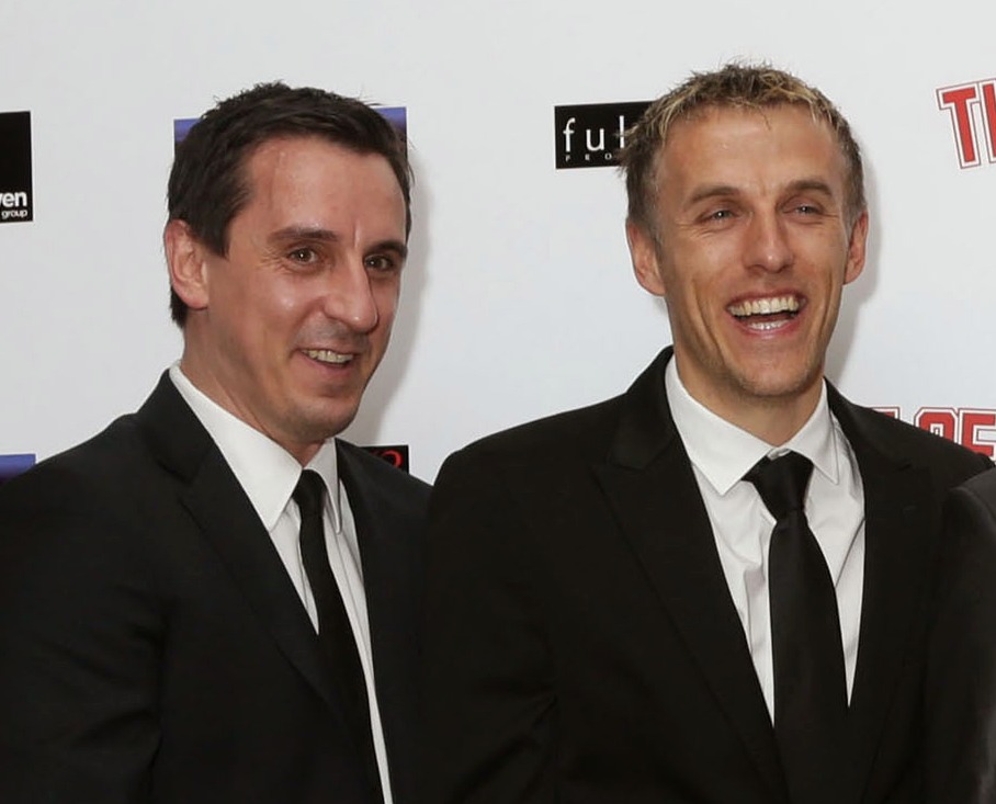 Phil Neville, right, hailed his older brother Gary for his stance on the European Super League