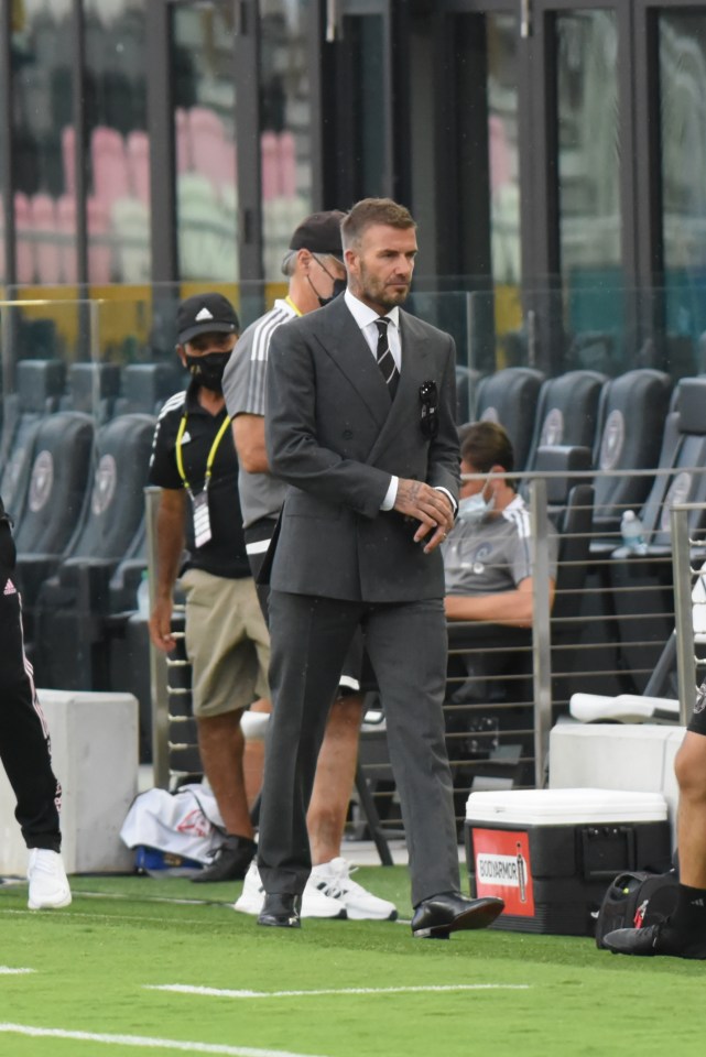David Beckham snapped pitch side in Miami