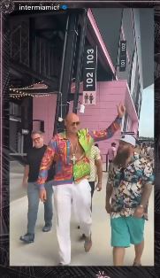 Tyson Fury arriving to Inter Miami's match