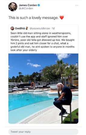 James retweeted the joke post