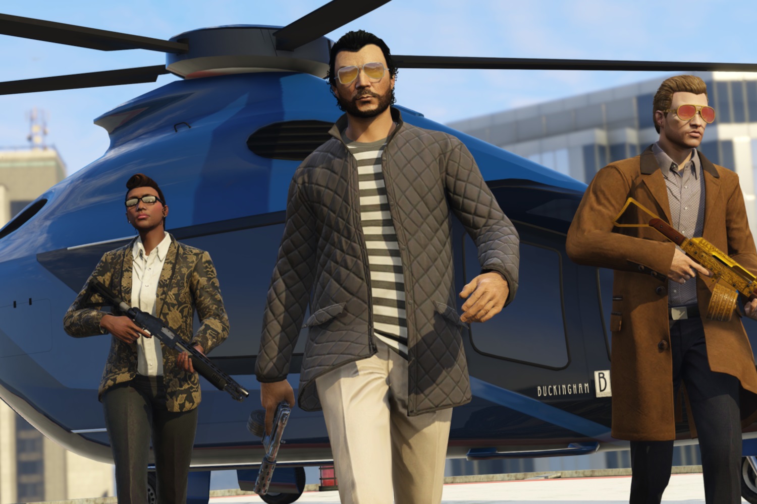 A crew gets ready for a heist in GTA Online.