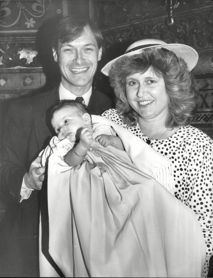 With wife Julia and baby daughter Sarah