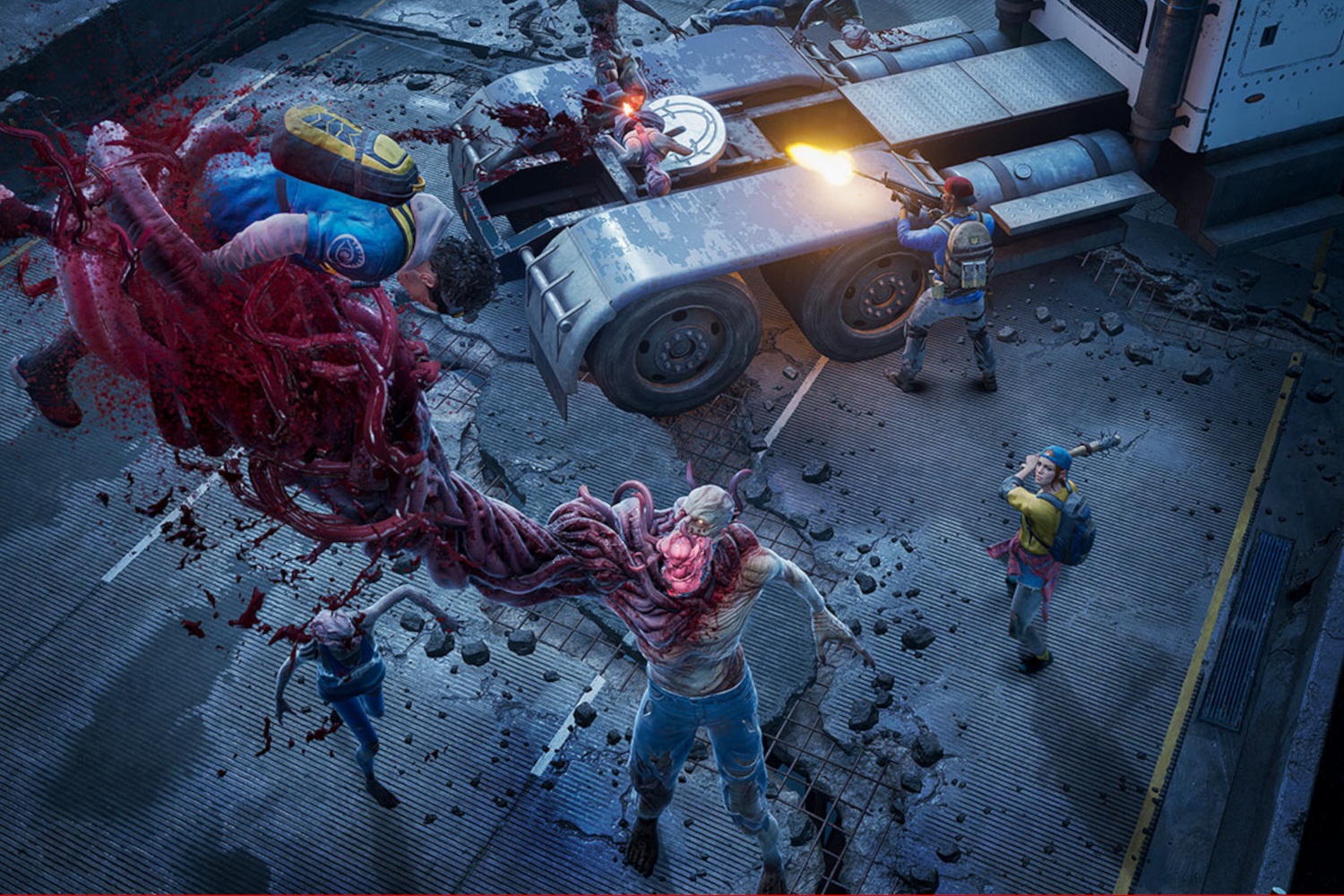 Survivors fight zombies in Back 4 Blood.
