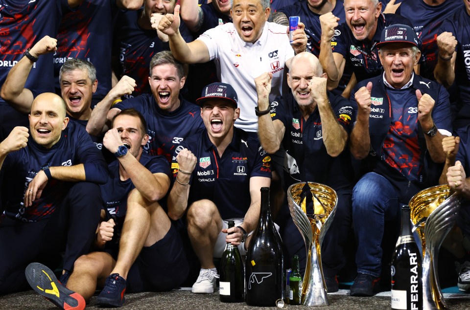 Verstappen and Red Bull celebrate after protests by Mercedes were rejected