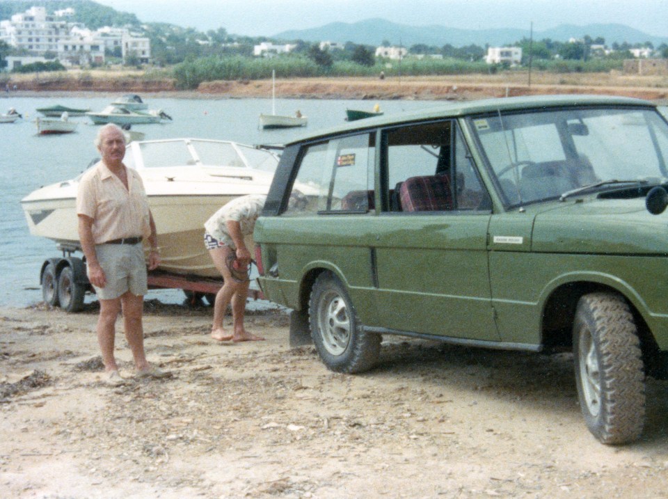 Lotus founder and design engineer - Colin Chapman, with his faithful Range Rover