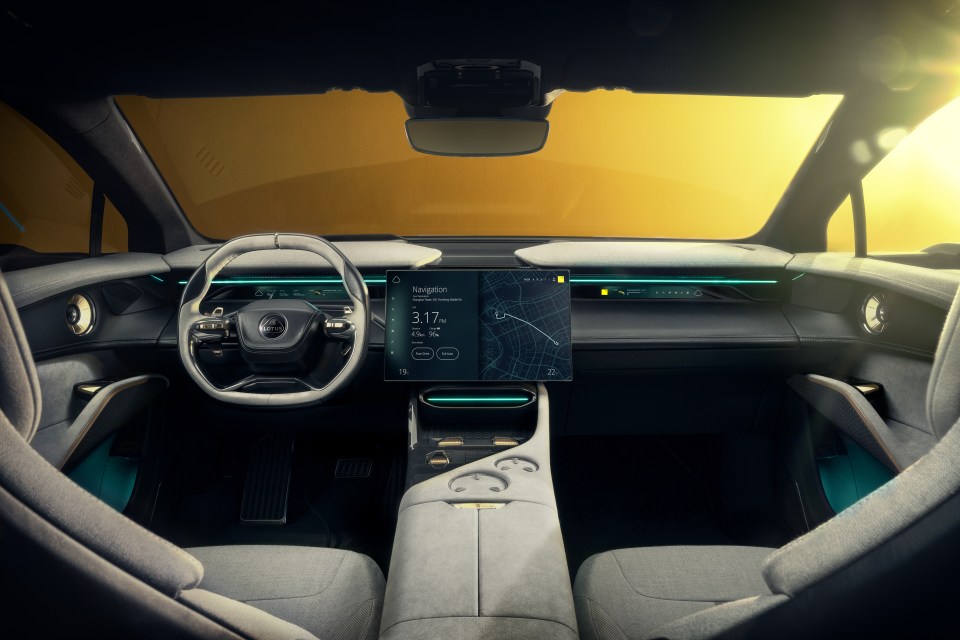 The cabin has an ultra-thin digital dash which includes a separate passenger screen