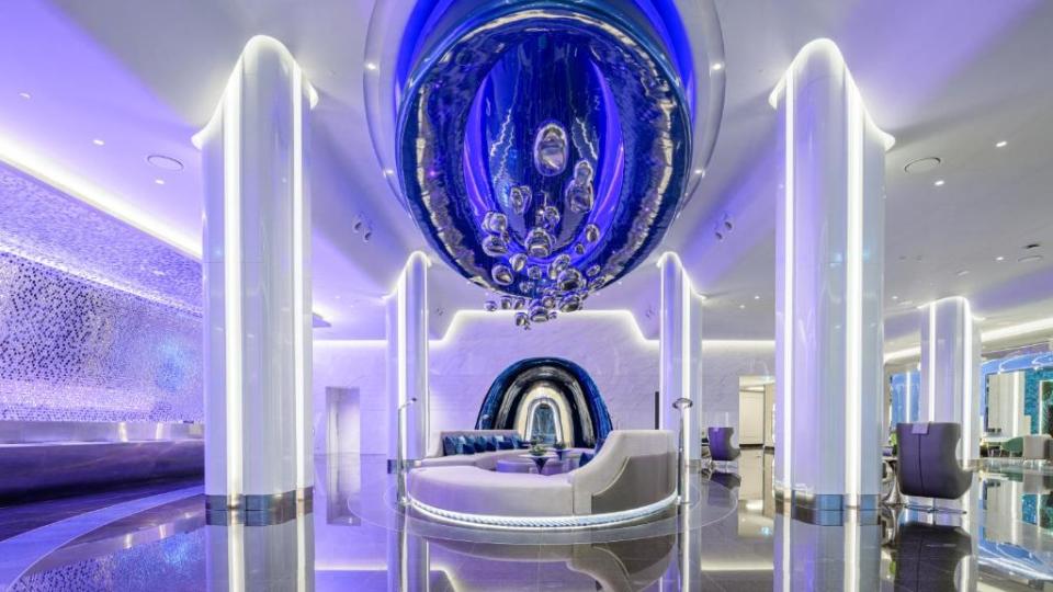 The hotel  combines space travel as a design concept