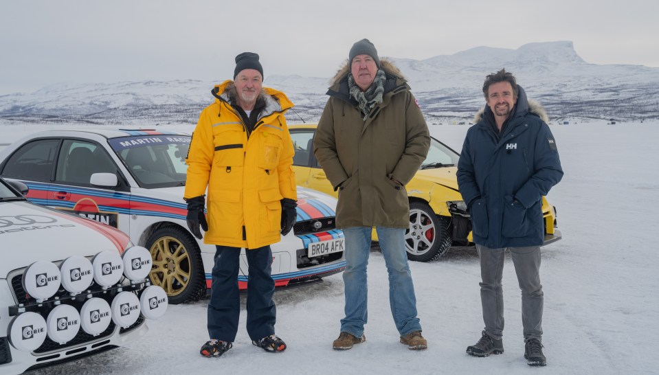James May was rushed to ­hospital after a driving challenge went wrong in Norway - pictured with Jeremy Clarkson and Richard Hammond