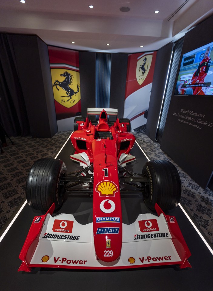 Schumacher won five races in this car during the 2003 season