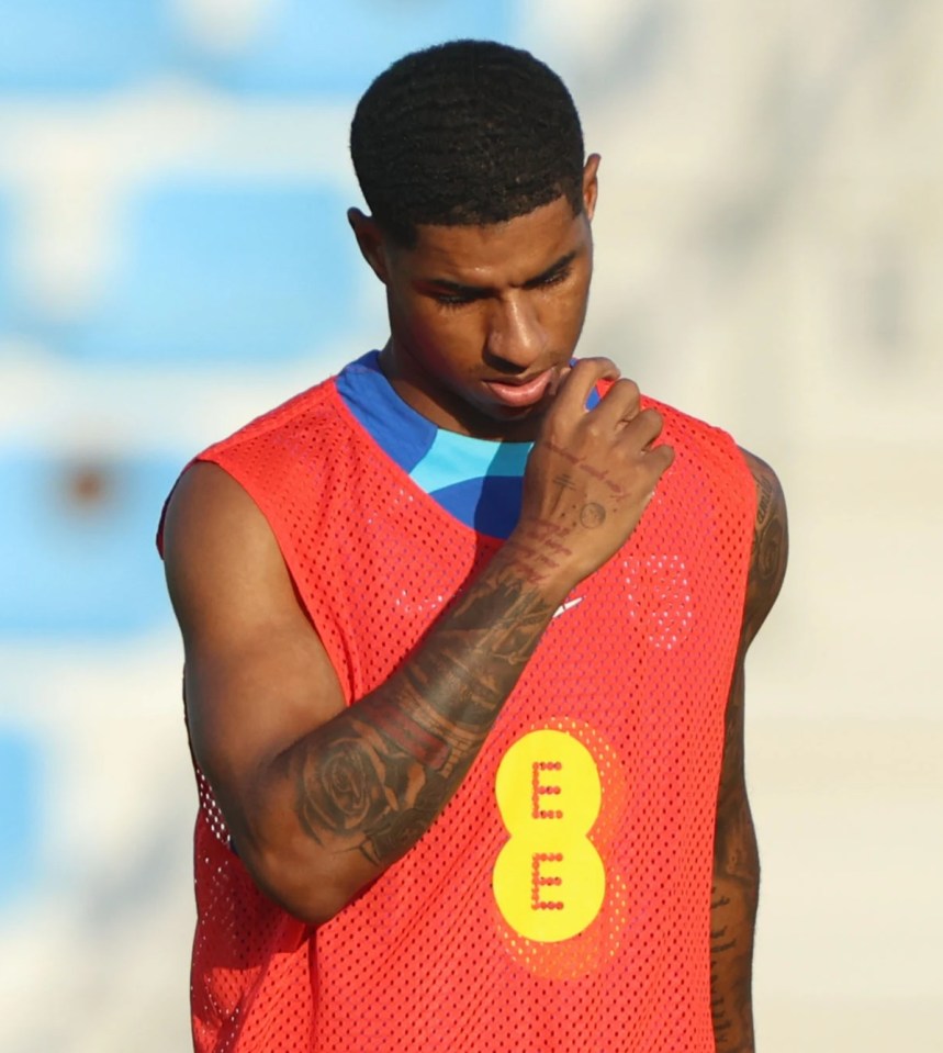 Marcus Rashford came on as a late sub against USA