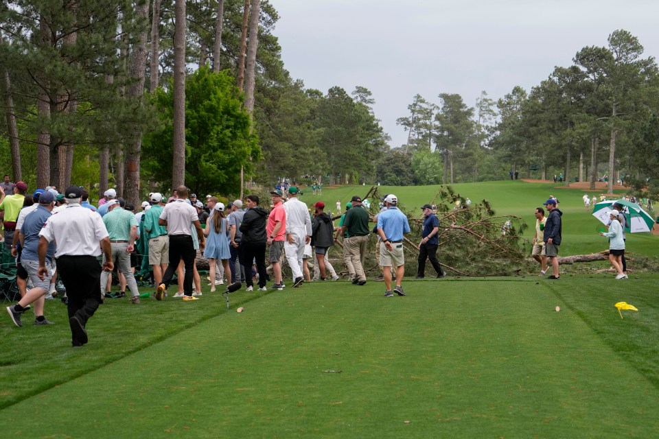 Spectators were unscathed and joined in the clear-up effort on the 17th tee