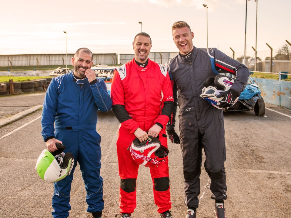 Freddie with Top Gear co-hosts Chris Harris and Paddy McGuinness