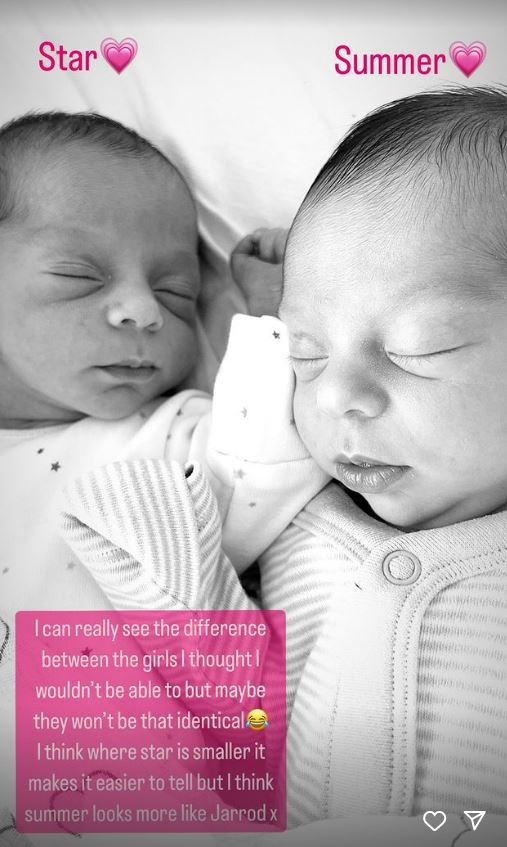 The former ITV2 star shared an adorable new snap of her newborn twins