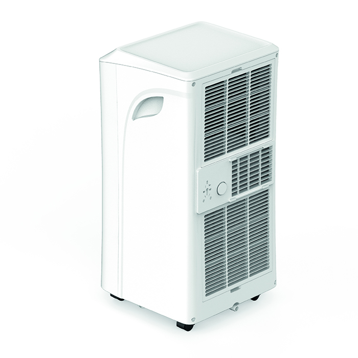 Back view of a MeacoCool air conditioner.