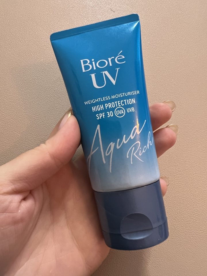 Biore UV Aqua Rich SPF 30 sunscreen.