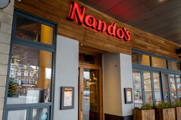 Nando's restaurant exterior with logo.