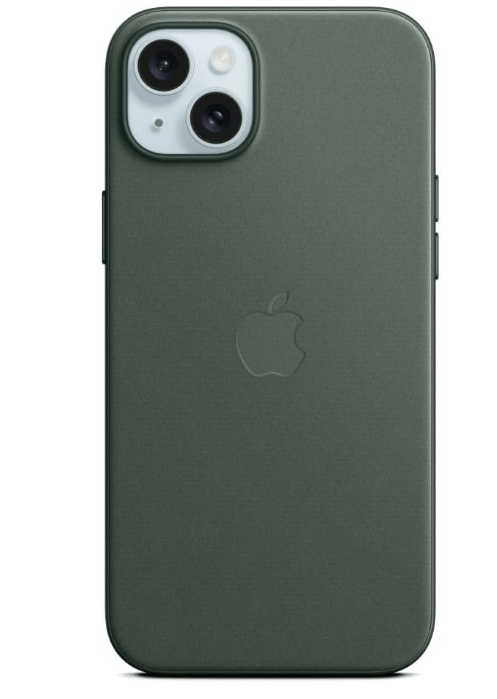 the back of an apple iphone with a green case