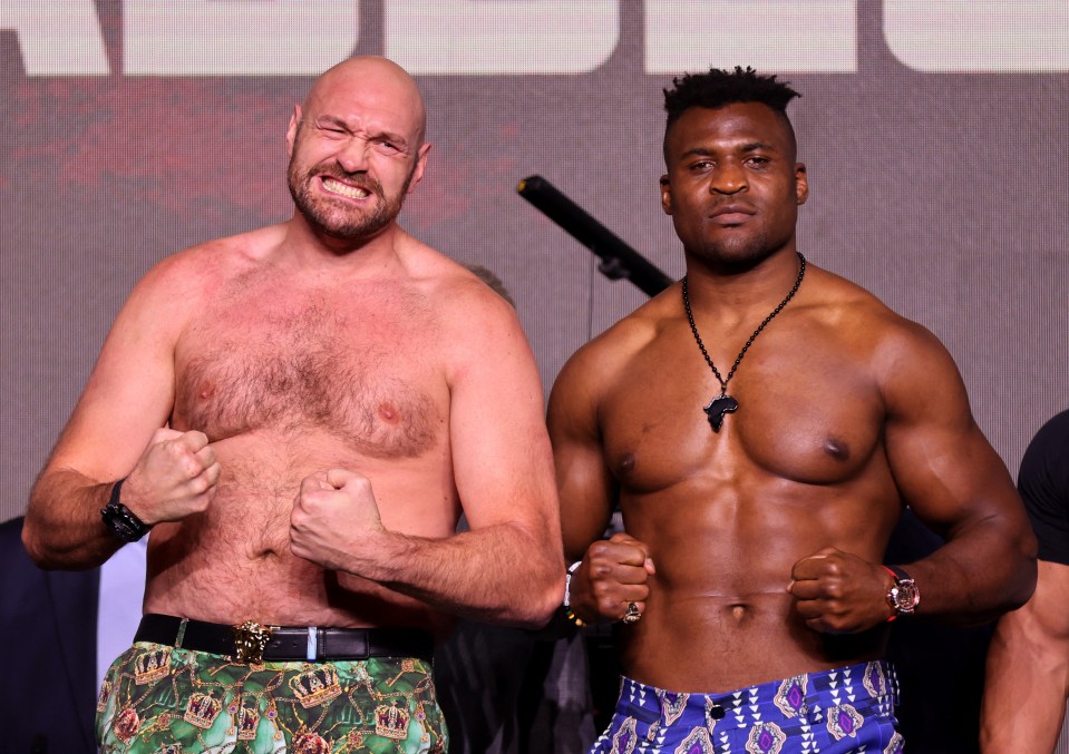 Fury and Francis Ngannou ahead of their fight in Saudi Arabia