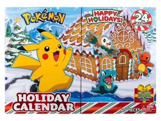 Pokémon holiday advent calendar with 24 gifts and 40 pieces.