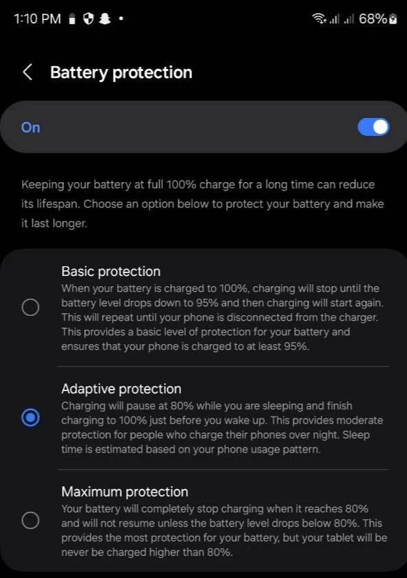 New options look like this