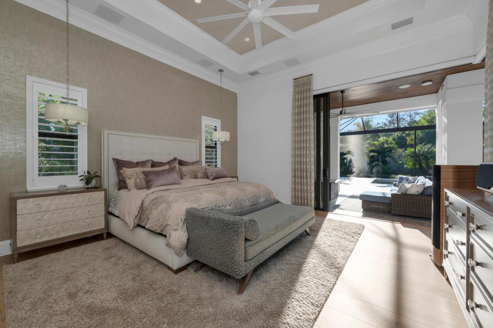 The master bedroom with easy access outside
