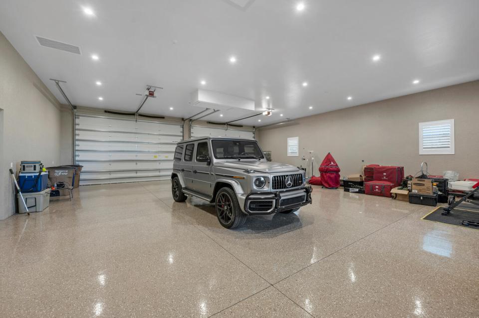 The mansion boasts a 12-car garage
