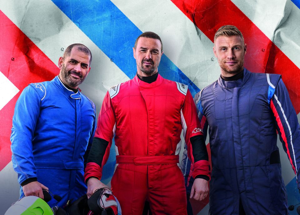 Top Gear presenters from left: Chris Harris, Paddy McGuinness and Freddie Flintoff